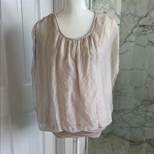 Elegant Elana Baldi silk Cream Women's Top size small